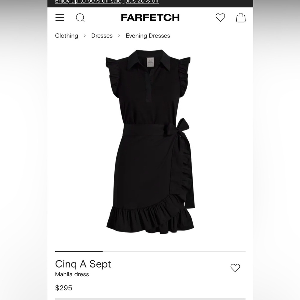 cinq a sept Black Ruffle Tie-Waist Mini Dress